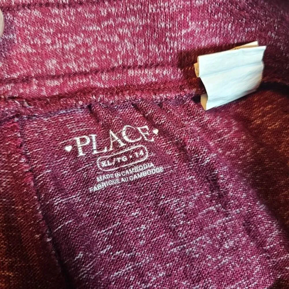 The Children’s Place Girls Jogger Pants XL (14) Burgundy Heather Lounge Sweatpan